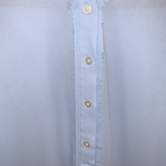 Pale Blue Flutter Sleeve LOFT Blouse - Picture 8 of 14